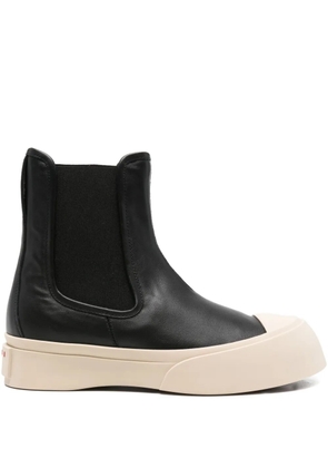 Marni elastic-panel leather boots - Black