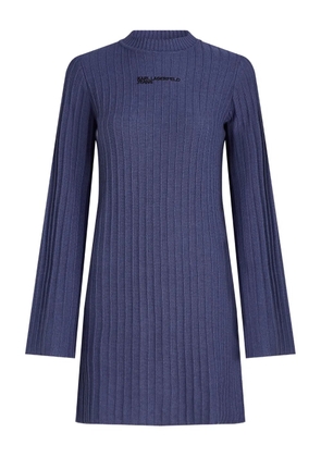 Karl Lagerfeld Jeans ribbed high-neck dress - Blue