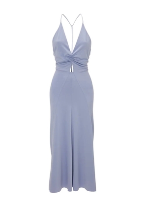 Victoria Beckham V-neck ruched midi dress - Blue