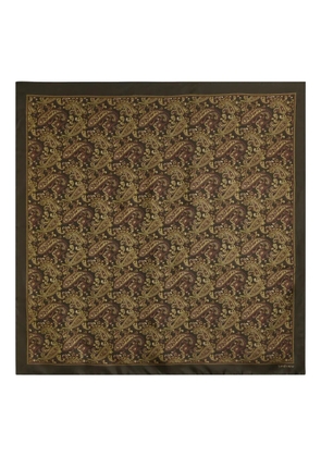 Saint Laurent paisley twill scarf - Green