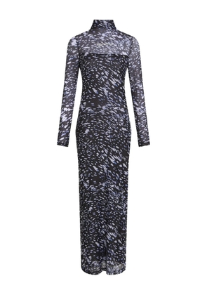 Karl Lagerfeld Jeans mesh high-neck dress - Blue