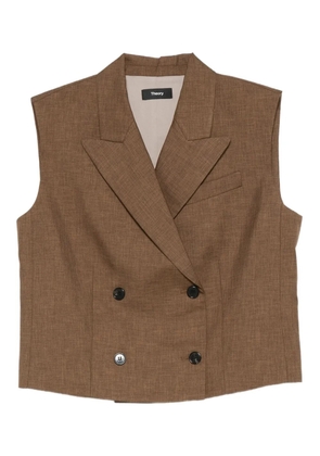 Theory double-breasted sleeveless waistcoat - Brown