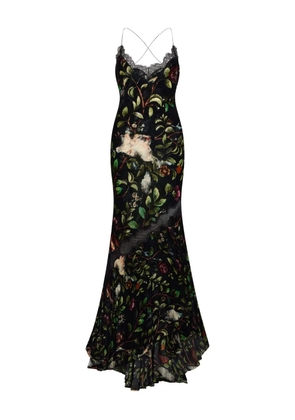 Roberto Cavalli floral-print gown - Black