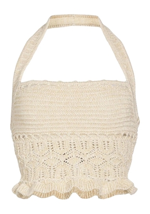 Retrofete crochet halterneck top - Neutrals