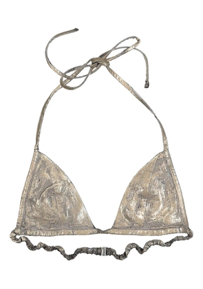 Rick Owens DRKSHDW metallic effect bikini top - Gold