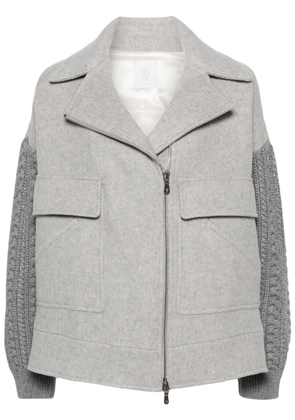 Eleventy contrast-sleeve jacket - Grey