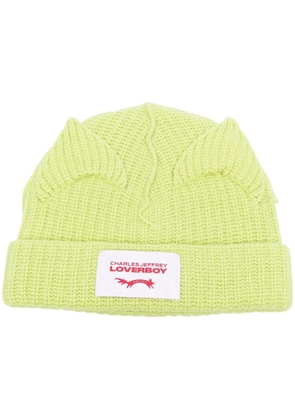 Charles Jeffrey Loverboy chunky-knit pop-up ears beanie - Green