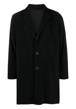 Issey Miyake Men fully-pleated plissé long coat - Black
