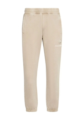 Plein Sport logo-embroidered cuffed joggers - Neutrals