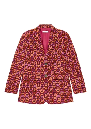 MALIPARMI geometric-print single-breasted blazer - Red