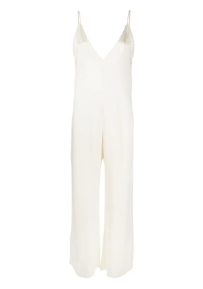 Jil Sander scallop-edge wide-leg jumpsuit - Neutrals