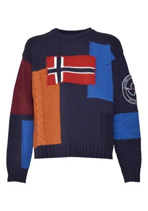 Napapijri colour-block knitted sweater - Blue