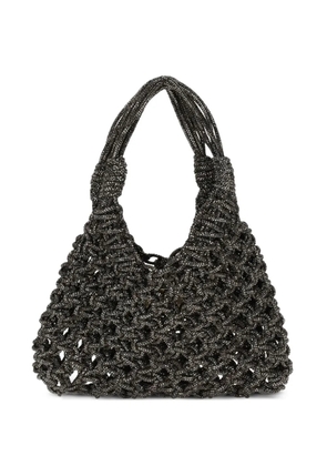 Hibourama crystal-embellished shoulder bag - Grey