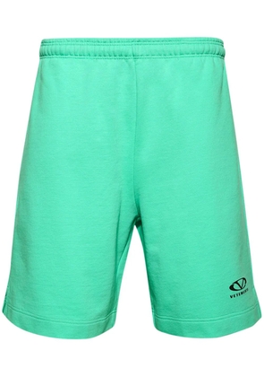 VETEMENTS oval logo track shorts - Green
