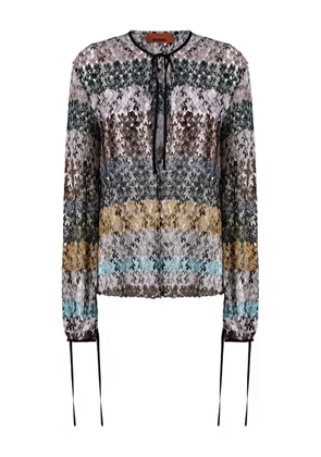 Missoni floral-lace long-sleeve top - Grey