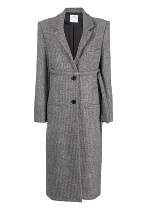 Courrèges strap-detail tailored coat - Black