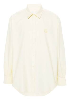 Maison Kitsuné Contour Fox Head-embroidery cotton shirt - Yellow