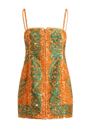 ETRO sequin-embroidered mini dress - Orange