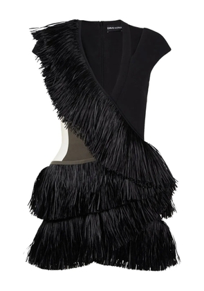 David Koma fringed cut-out minidress - Black