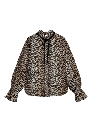 GANNI leopard-print blouse - Neutrals