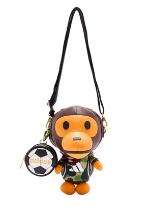 adidas Bape Milo leather shoulder bag - Brown