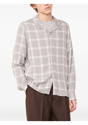 Officine Generale Eren camp-collar checked shirt - Grey