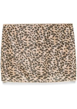 Oséree leopard-print mini skirt - Gold