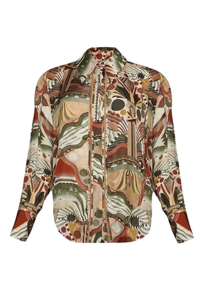 Chufy abstract-print long-sleeve shirt - Neutrals