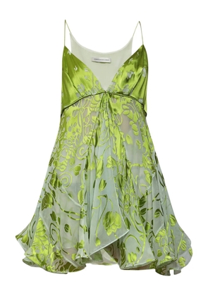 Christopher Esber burnout floral-print mini dress - Green