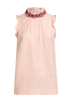 ETRO embellished silk top - Pink