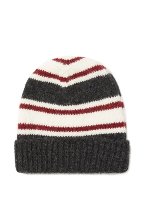 Alanui Grunge striped beanie hat - Grey