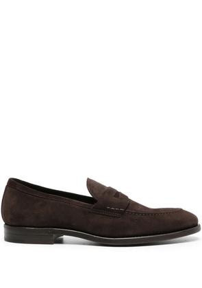Henderson Baracco almond-toe suede loafers - Brown