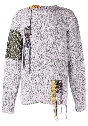 OAMC fringed marl-knit jumper - Purple