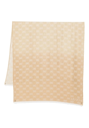 LIU JO monogram-pattern scarf - Gold