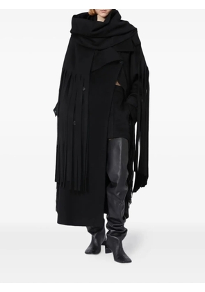 Sportmax fringed wool scarf - Black