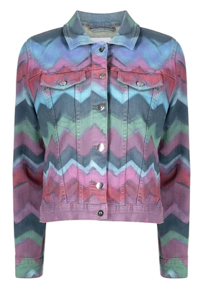 Madison.Maison zigzag-print denim jacket - Blue