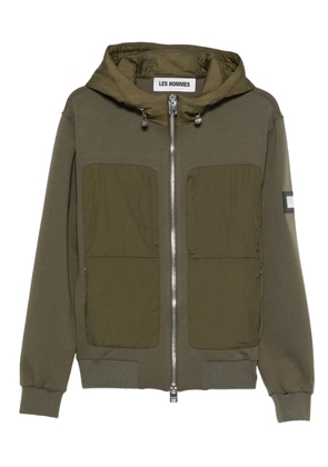 LES HOMMES zip-up hooded jacket - Green