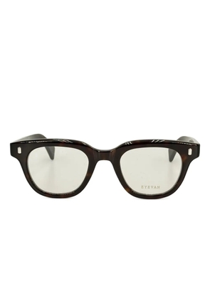 Eyevan7285 geometric-frame glasses - Brown