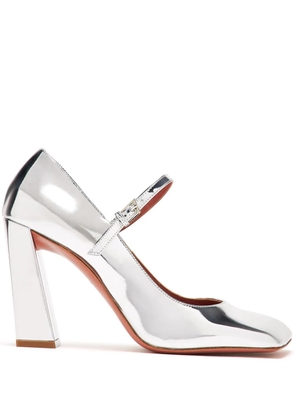 Amina Muaddi 95mm Charlotte pumps - Grey