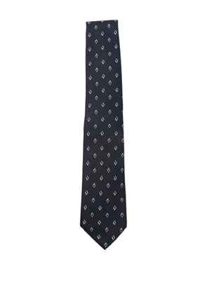 Emporio Armani diamond-pattern silk tie - Blue
