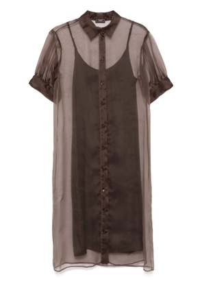 Peserico semi-sheer shirt dress - Brown