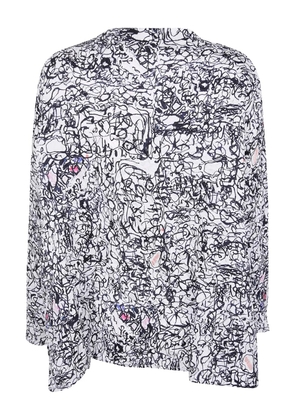 Daniela Gregis scribble-print silk blouse - White