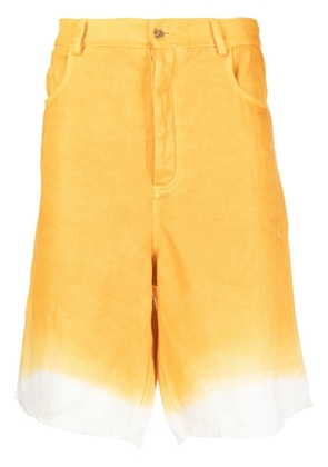 Nick Fouquet two-tone knee-length linen shorts - Yellow