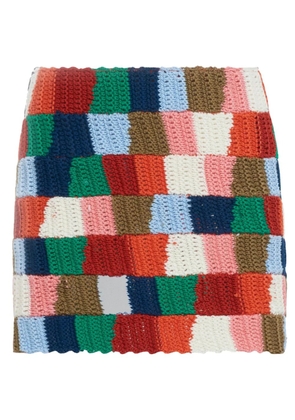 Marni colour-block knitted skirt - Red