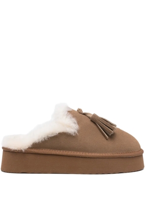 Max & Moi tassel embroidered mules - Brown