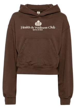Sporty & Rich logo-print hoodie - Brown