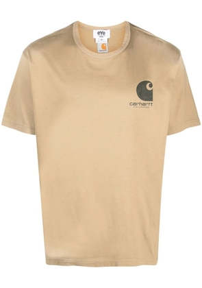 Junya Watanabe MAN logo-print short-sleeve T-shirt - Neutrals