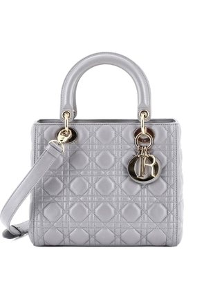 Christian Dior Pre-Owned Lady Dior Bag Cannage Quilt Lambskin Medium satchel - Grey