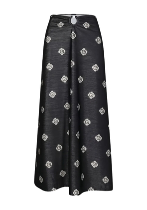 Johanna Ortiz geometric-print midi A-line skirt - Black