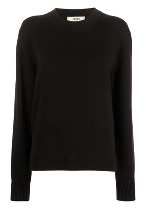 FENDI crew-neck long-sleeve jumper - Black
